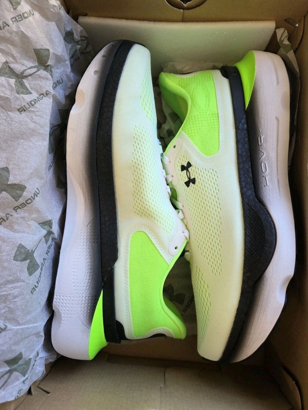 Under Armour Infinite PRO 2 Under Armour White/Hyper Green/Black Men's Size 11 - Picture 6 of 7